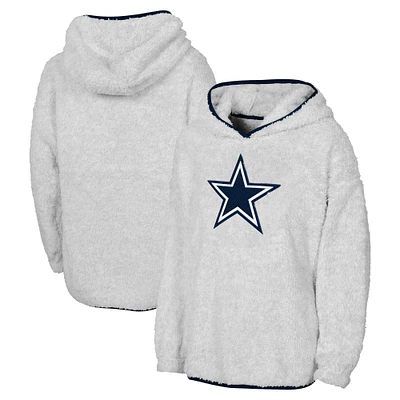 Girls Youth Cream Dallas Cowboys Ultimate Teddy Fleece Pullover Hoodie