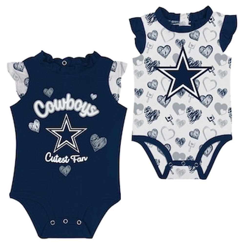 Newborn & Infant Dallas Cowboys Happy Hearts 2-Piece Bodysuit Set