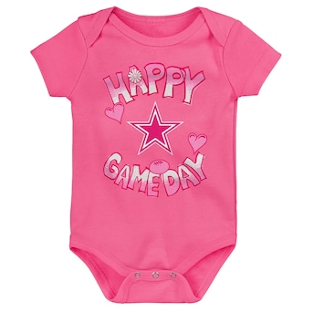 Newborn Pink Dallas Cowboys Happy Gameday Bodysuit