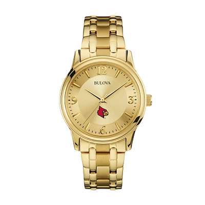 Men's Bulova Louisville Cardinals Gold-Tone Watch