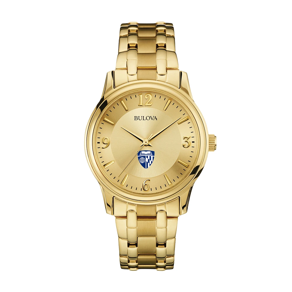 Men's Bulova Johns Hopkins Blue Jays Gold-Tone Watch