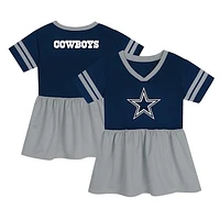 Girls Youth Navy/Silver Dallas Cowboys Stadium Lights Jersey Dress