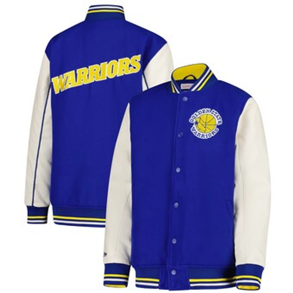 Youth Mitchell & Ness  Royal Golden State Warriors Full-Snap Varsity Jacket