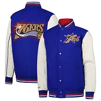 Youth Mitchell & Ness  Royal Philadelphia 76ers Full-Snap Varsity Jacket