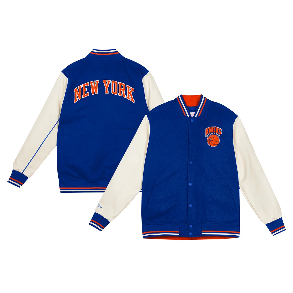 Youth Mitchell & Ness  Blue New York Knicks Varsity Team Full-Snap Jacket