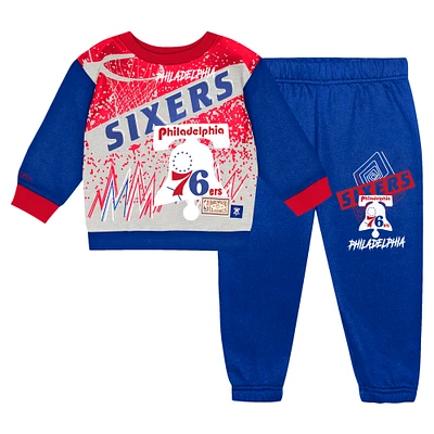 Toddler Mitchell & Ness Philadelphia 76ers Blockbuster Oversized Fleece Pant Set