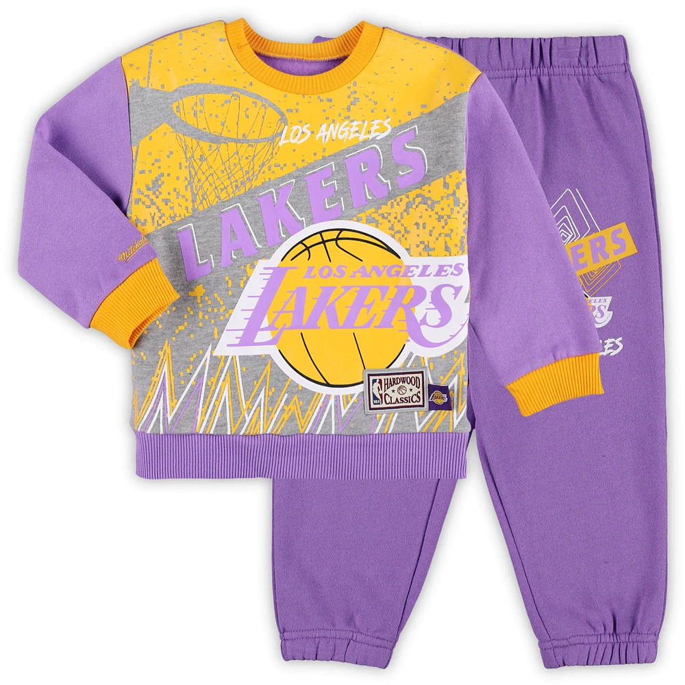 Toddler Mitchell & Ness Los Angeles Lakers Blockbuster Oversized Fleece Pant Set