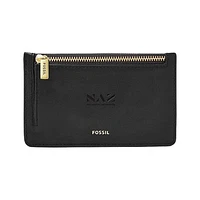 Fossil Nazareth University Golden Flyers Logan Leather Card Case Wallet