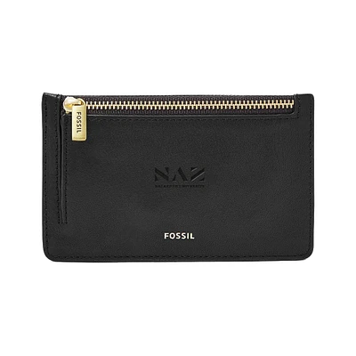 Fossil Nazareth University Golden Flyers Logan Leather Card Case Wallet