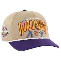 Men's '47 Khaki/Purple Arizona Diamondbacks vs. New York Yankees 2001 World Series Rivalry Hitch Adjustable Hat