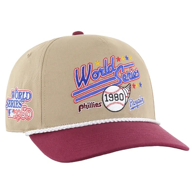 Men's '47 Khaki/Burgundy Philadelphia Phillies vs. Kansas City Royals 1980 World Series Rivalry Hitch Adjustable Hat