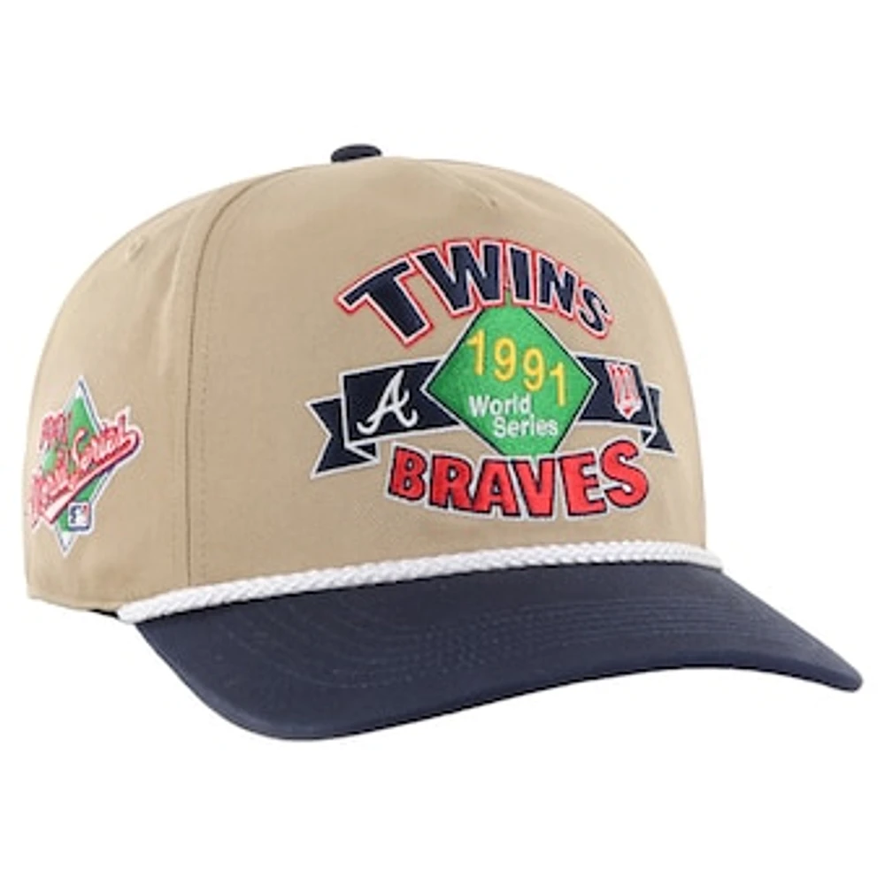 Men's '47 Khaki/Navy Minnesota Twins vs. Atlanta Braves 1991 World Series Rivalry Hitch Adjustable Hat