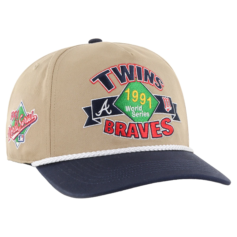 Men's '47 Khaki/Navy Minnesota Twins vs. Atlanta Braves 1991 World Series Rivalry Hitch Adjustable Hat