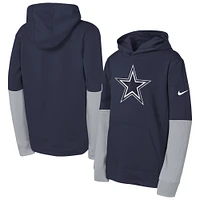 Youth Nike Navy Dallas Cowboys Club Pullover Hoodie