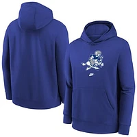 Youth Nike Old Royal Dallas Cowboys Club Fleece Logo Pullover Hoodie