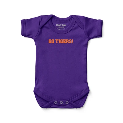 Newborn & Infant Chad Jake Purple Clemson Tigers Logo Bodysuit