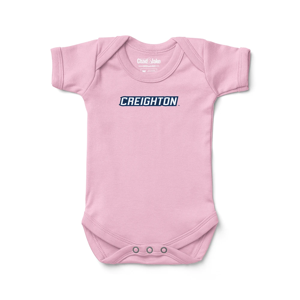 Newborn & Infant Chad Jake Light Pink Creighton Bluejays Wordmark Logo Bodysuit