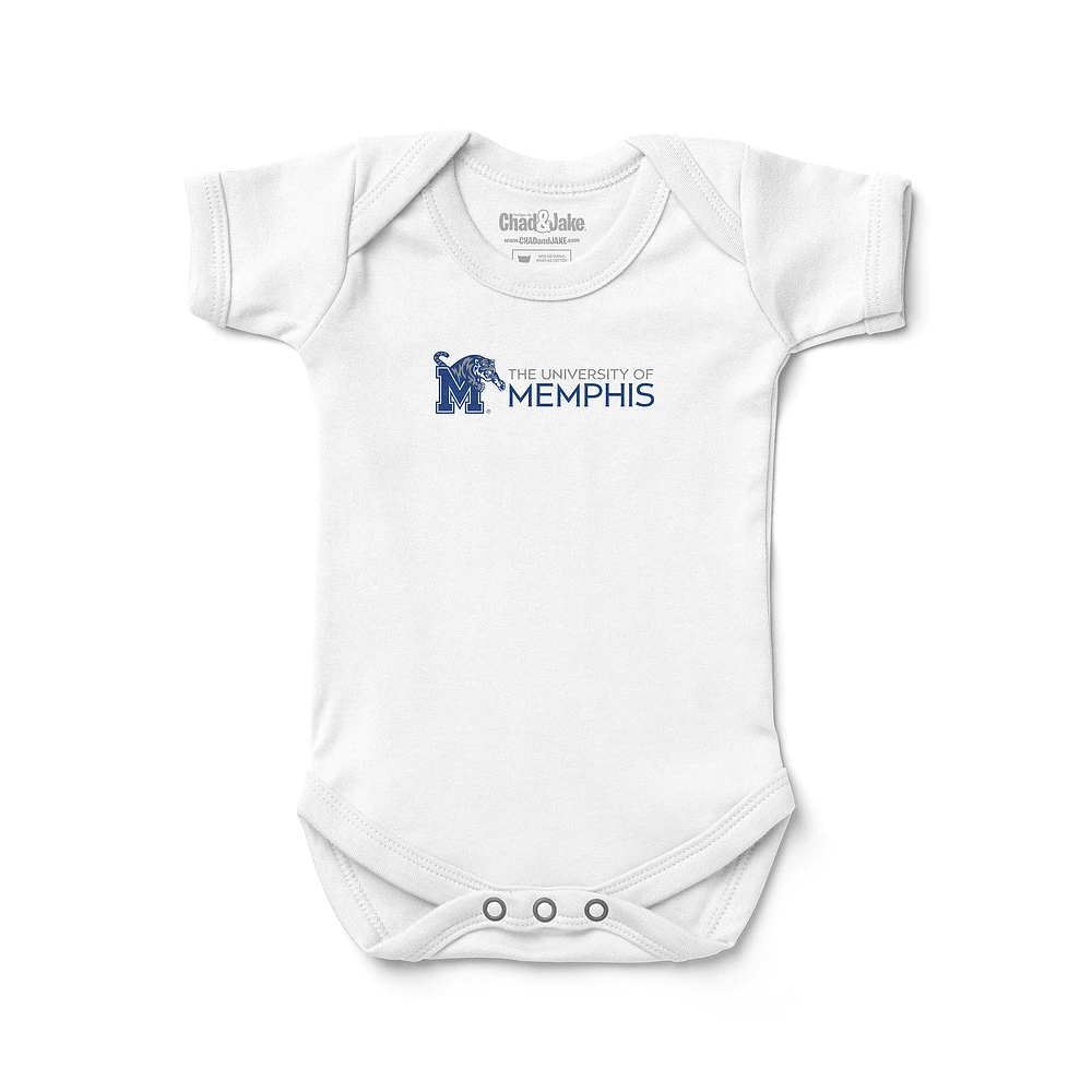 Newborn & Infant Chad Jake White Memphis Tigers Wordmark Logo Bodysuit