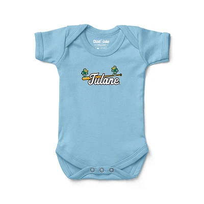 Newborn & Infant Chad Jake Light Blue Tulane Green Wave Baseball Logo Bodysuit