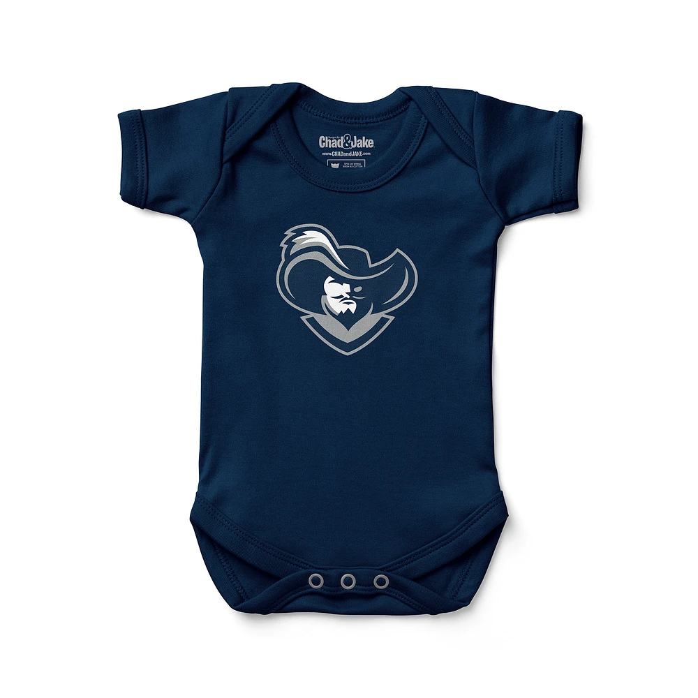 Newborn & Infant Chad Jake Navy Xavier Musketeers Mascot Logo Bodysuit