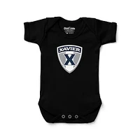 Newborn & Infant Chad Jake Black Xavier Musketeers Shield Logo Bodysuit