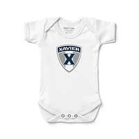Newborn & Infant Chad Jake White Xavier Musketeers Shield Logo Bodysuit
