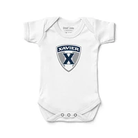 Newborn & Infant Chad Jake White Xavier Musketeers Shield Logo Bodysuit