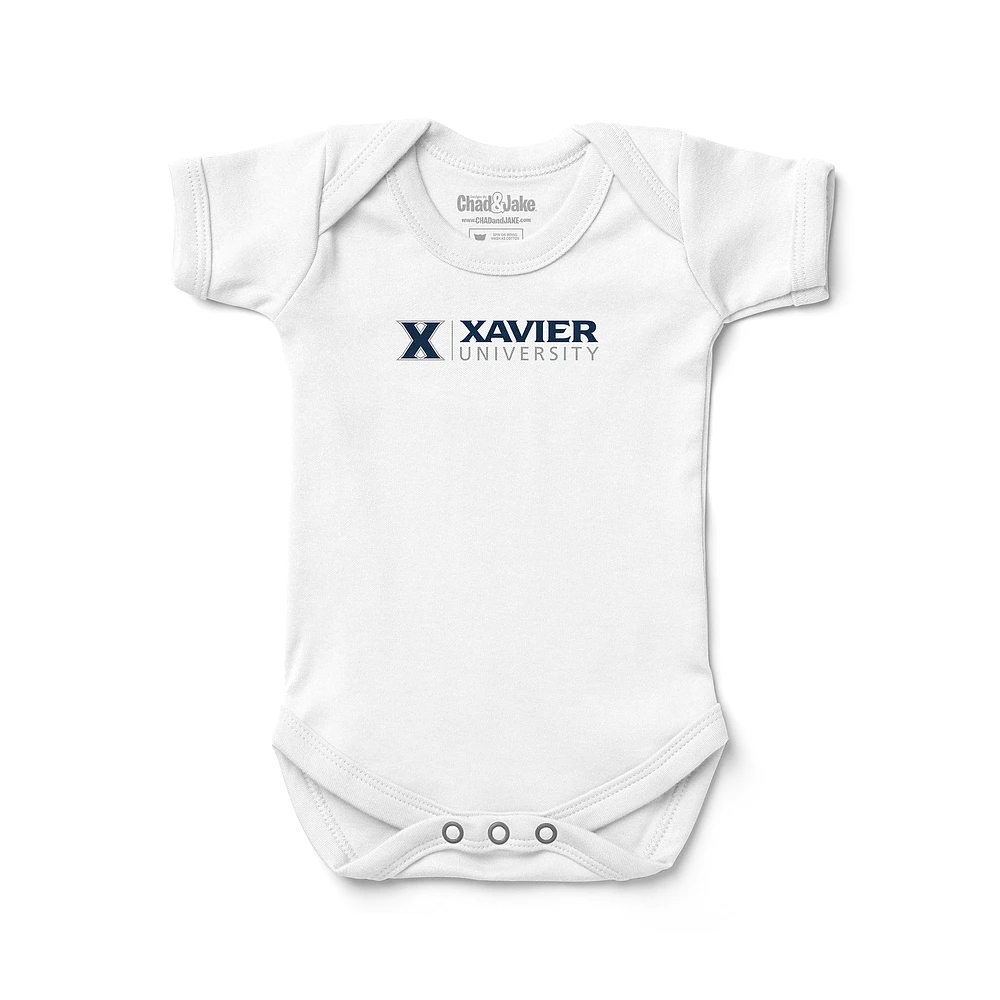 Newborn & Infant Chad Jake White Xavier Musketeers Signature Logo Bodysuit
