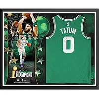 Jayson Tatum Boston Celtics Autographed Framed 2024 NBA Finals Champions Kelly Green Nike Icon Edition Swingman Jersey Collage