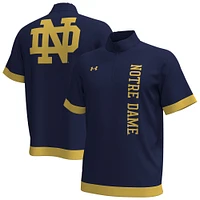 Men's Under Armour Navy Notre Dame Fighting Irish 2024 On-Court Shootaround Quarter-Zip T-Shirt