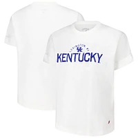 Women's League Collegiate Wear White Kentucky Wildcats Slub Rolled Cuff T-Shirt