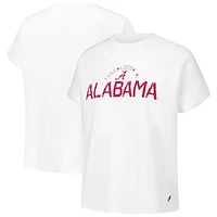 Women's League Collegiate Wear White Alabama Crimson Tide Slub Rolled Cuff T-Shirt