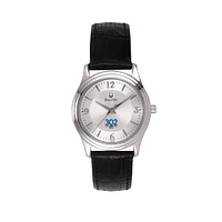 Women's Bulova Delaware Fightin' Blue Hens Silver-Tone Leather Strap Watch