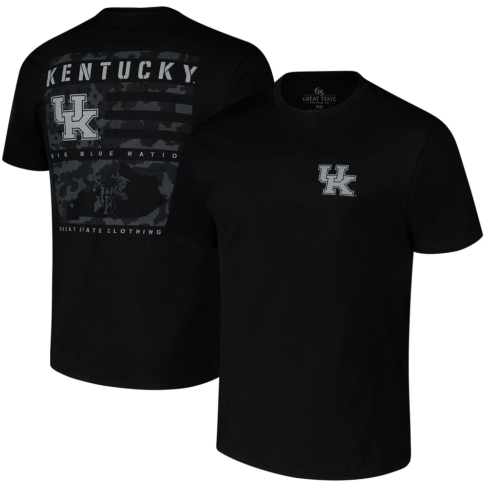 Men's Black Kentucky Wildcats Camo Flag Panel T-Shirt