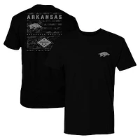 Men's Black Arkansas Razorbacks Camo Flag Panel T-Shirt