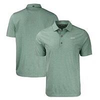 Men's Cutter & Buck Heather Green New York Jets Primary Logo Forge Eco Stripe Stretch Recycled Polo