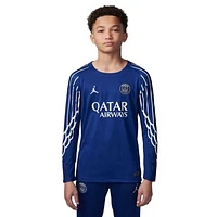 Youth Jordan Brand Blue Paris Saint-Germain 2024/25 Fourth Replica Long Sleeve Jersey