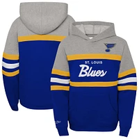 Youth Mitchell & Ness Blue St. Louis Blues Head Coach Pullover Hoodie