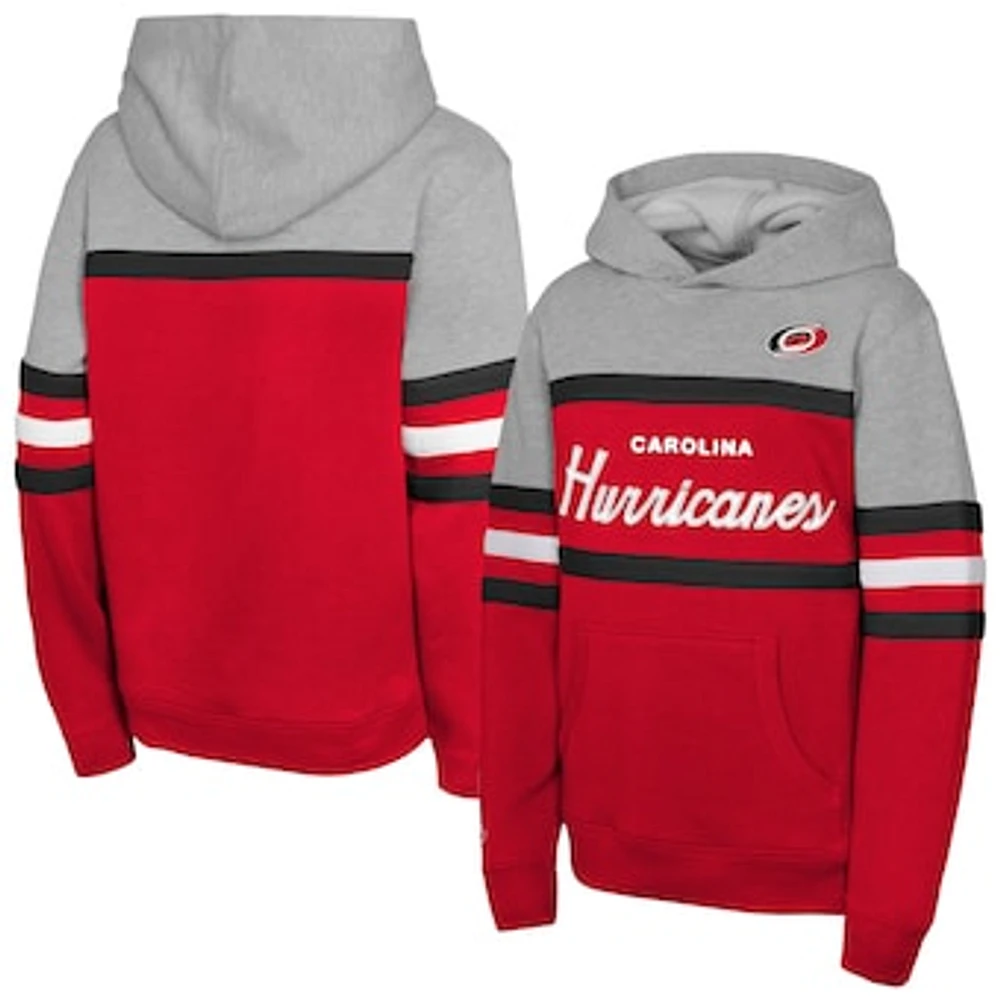 Youth Mitchell & Ness Red Carolina Hurricanes Head Coach Pullover Hoodie