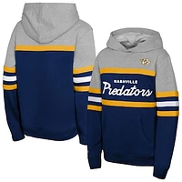 Youth Mitchell & Ness Navy Nashville Predators Head Coach Pullover Hoodie