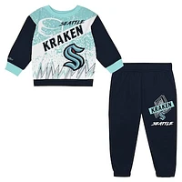 Toddler Mitchell & Ness Seattle Kraken Two-Piece Oversized Block Buster Fleece Sweatshirt Pants SetSet