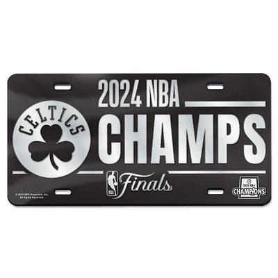 WinCraft Boston Celtics 2024 NBA Finals Champions Blackout Laser-Cut Acrylic License Plate