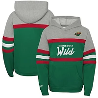 Youth Mitchell & Ness Green Minnesota Wild Head Coach Pullover Hoodie