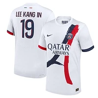 Men's Nike Lee Kang White Paris Saint-Germain 2024/25 Away Replica Player Jersey