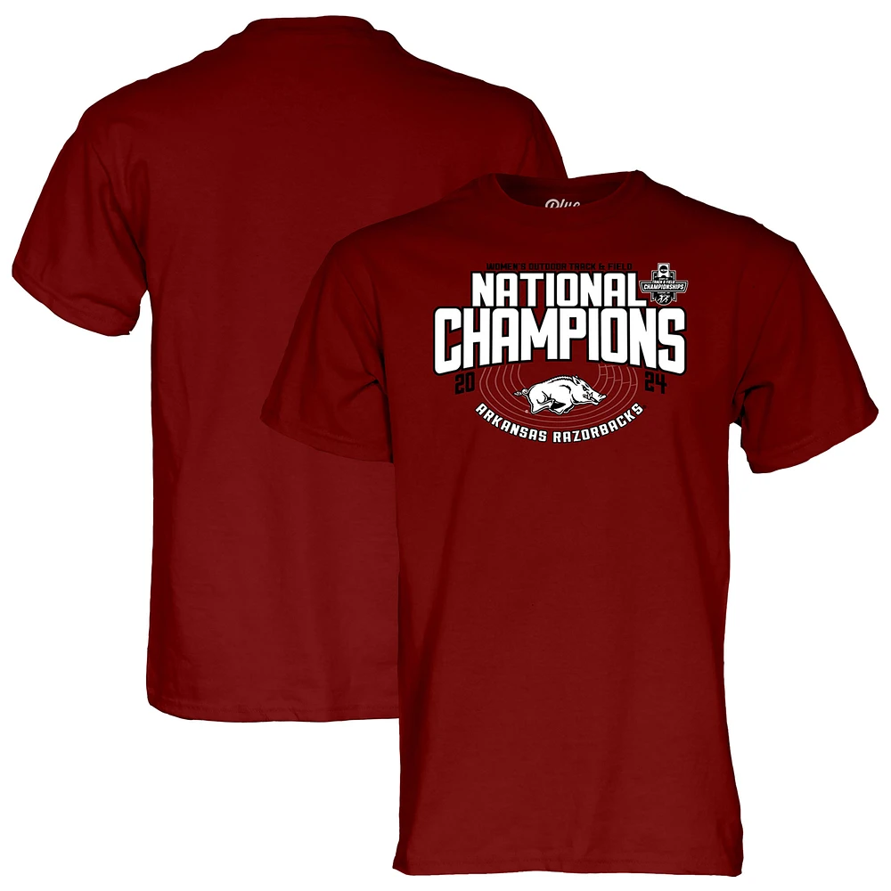 Unisex Blue 84 Cardinal Arkansas Razorbacks 2024 NCAA Women's Outdoor Track & Field National Champions T-Shirt