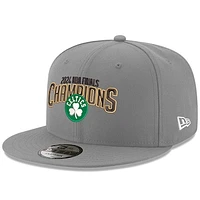 Men's New Era Gray Boston Celtics 2024 NBA Finals Champions Arched 9FIFTY Snapback Hat