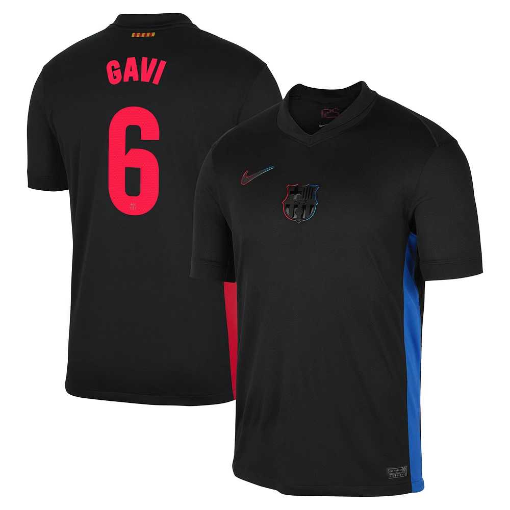 Men's Nike Gavi Black Barcelona 2024/25 Away Replica Player Jersey