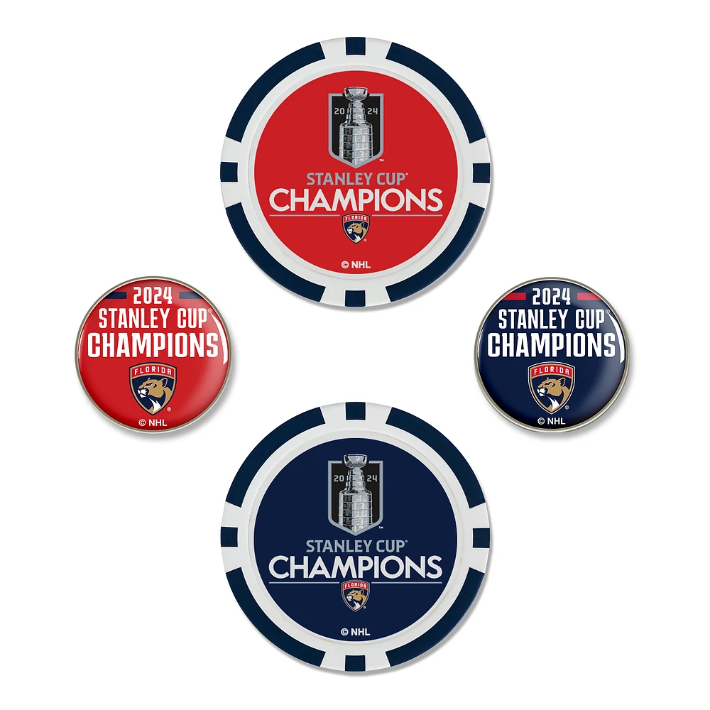 WinCraft Florida Panthers 2024 Stanley Cup Champions Four-Pack Ball Marker Set