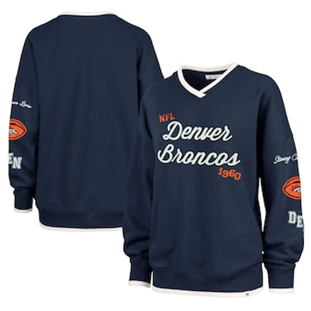 Women's Stoney Clover Lane x '47 Navy Denver Broncos Eighties Pullover Sweatshirt