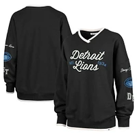 Women's Stoney Clover Lane x '47 Black Detroit Lions Eighties Pullover Sweatshirt